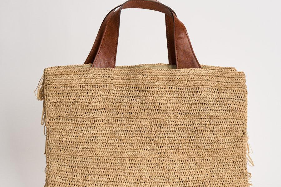 Borsa donna Onja in rafia beige ONJA TEA IBELIV 