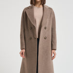 Cappotto lungo donna doppiopetto tortora MYRNA DEBORA81 ACCADEMIE TESSILI 