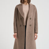 Cappotto lungo donna doppiopetto tortora MYRNA DEBORA81 ACCADEMIE TESSILI 
