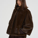 Eco pelliccia donna corta marrone 9044 PECAN SWORD 6.6.44 