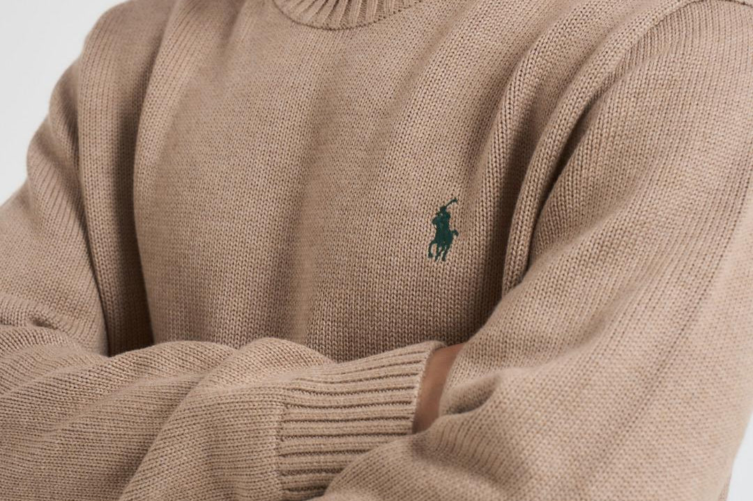 Maglia uomo in cotone beige 710810846 036 RALPH LAUREN 