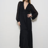 Abito donna lungo nero Amara RO0668FA C1J07E01BK MARANT ETOILE 