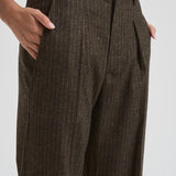 Pantalone donna Lisetta gessato marrone PA0569FA C3F01I50DZ ISABEL MARANT 