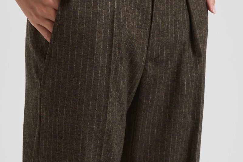 Pantalone donna Lisetta gessato marrone PA0569FA C3F01I50DZ ISABEL MARANT 