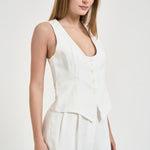 Gilet donna con bottoni bianco CALA WHI7726S IRO 