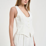 Gilet donna con bottoni bianco CALA WHI7726S IRO 