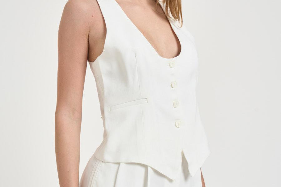 Gilet donna con bottoni bianco CALA WHI7726S IRO 