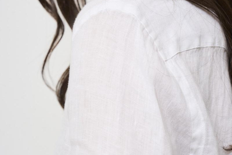 Camicia donna in lino bianco ottico 211970730 001 RALPH LAUREN 