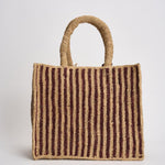 Borsa donna Colette in rafia a righe beige e moro COLETTERAFFIA 00406L MC2 SAINT BARTH 