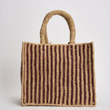 Borsa donna Colette in rafia a righe beige e moro COLETTERAFFIA 00406L MC2 SAINT BARTH 
