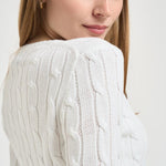 Maglia donna girocollo a trecce bianca 211971869 007 RALPH LAUREN 