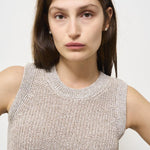 Gilet donna in maglia grigio con glitter MG000167D 2600 HERNO 