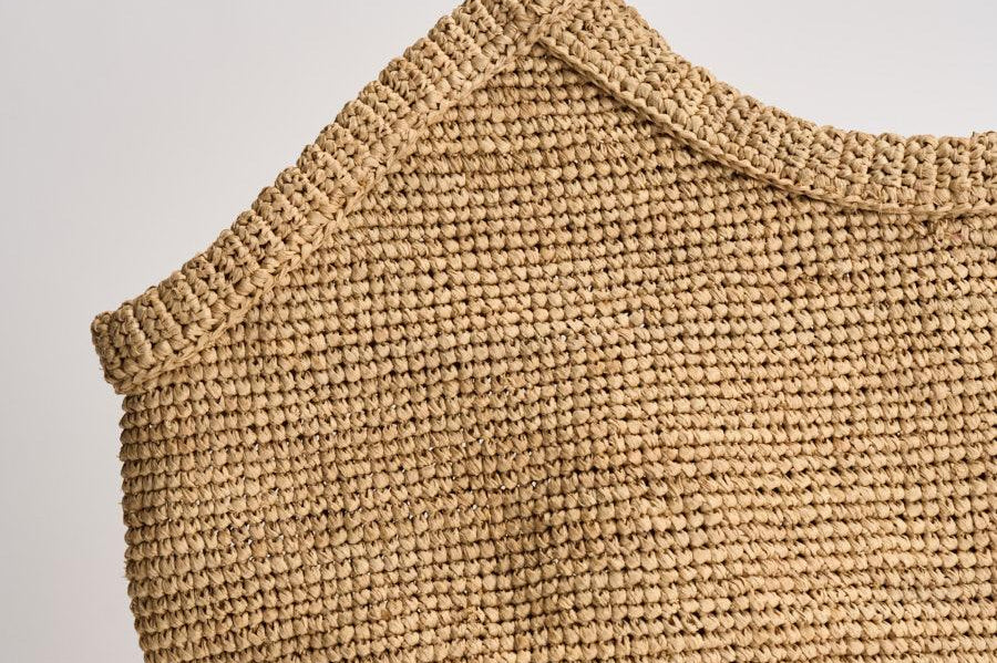 Borsa donna a mano Pure in rafia beige PURE TEA IBELIV 