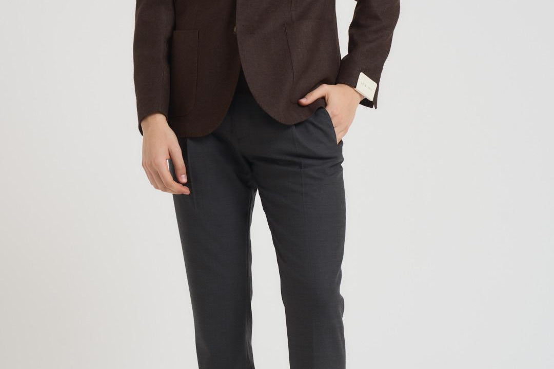 Giacca uomo monopetto in lana marrone 2884 555093 L.B.M. 