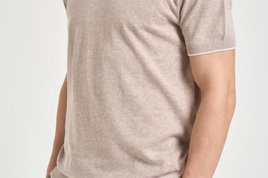 Maglia uomo a maniche corte tortora M010201 114 ACCADEMIE TESSILI 