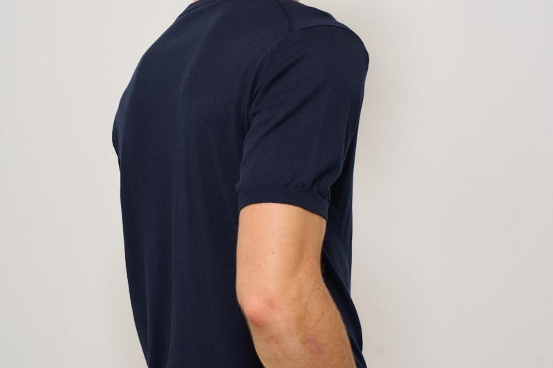 T-shirt uomo in maglia girocollo blu K100421 38 KANGRA 