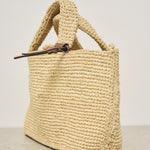 Borsa donna a mano in rafia beige V8.8DV NATURAL MANEBI' 