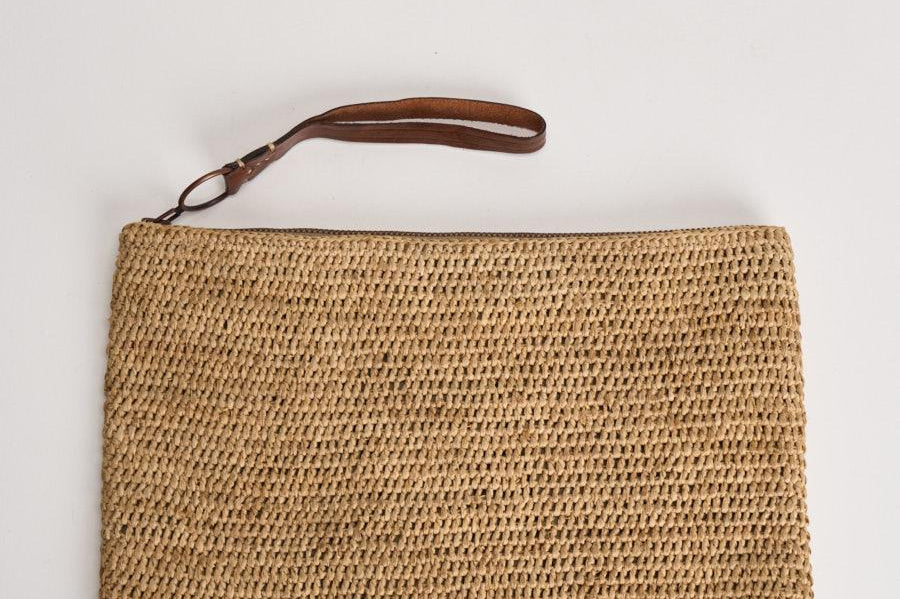 Pochette donna Ampy in rafia beige AMPY TEA IBELIV 