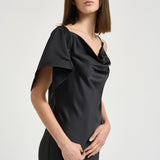 Abito donna midi asimmetrico nero THIANA BLA0126S IRO 