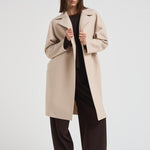 Cappotto donna doppiopetto panna AC1487 MLK120 HARRIS WHARF LONDON 