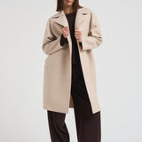 Cappotto donna doppiopetto panna AC1487 MLK120 HARRIS WHARF LONDON 