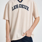 T-shirt uomo in tessuto traforato panna 1001449 EGGNOGWHITE LES DEUX 