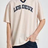T-shirt uomo in tessuto traforato panna 1001449 EGGNOGWHITE LES DEUX 