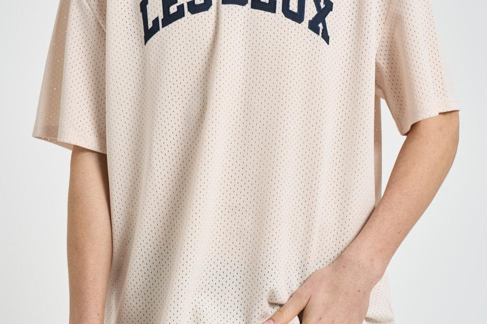 T-shirt uomo in tessuto traforato panna 1001449 EGGNOGWHITE LES DEUX 