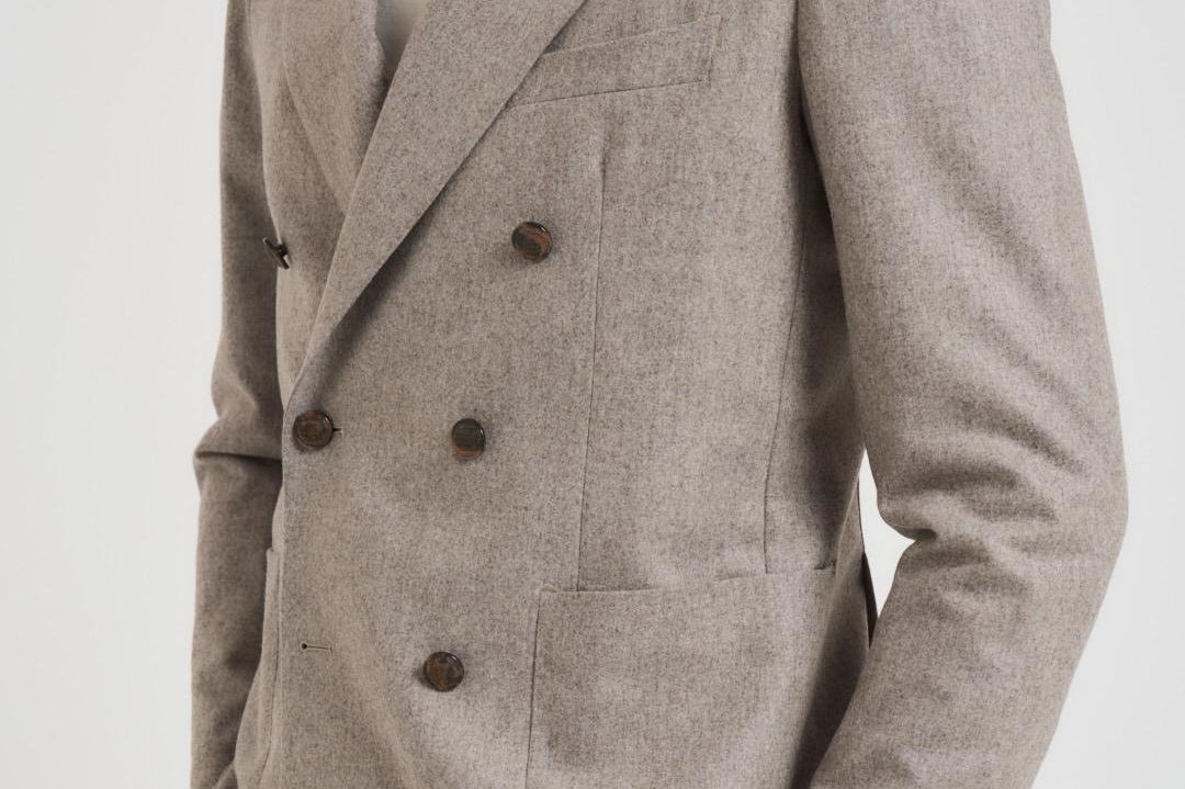 Giacca uomo doppiopetto in lana grigia 1SMC20K 070039T3042 TAGLIATORE 