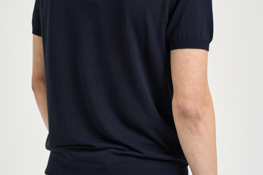Polo uomo in maglia blu notte M060526 151 ACCADEMIE TESSILI 