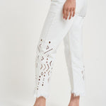Jeans donna traforato cropped bianco PA0694FA D2H01WHITE ISABEL MARANT 