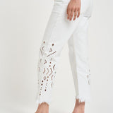 Jeans donna traforato cropped bianco PA0694FA D2H01WHITE ISABEL MARANT 