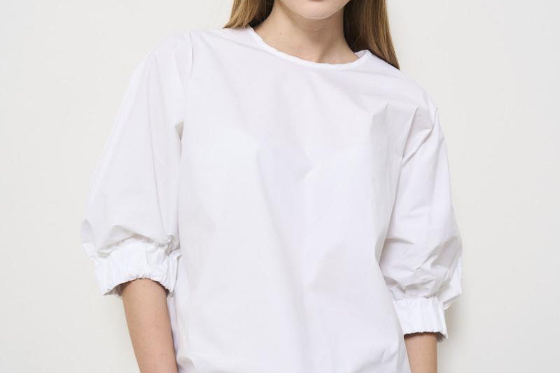 Blusa donna girocollo bianca F5SK15 A01 LIVIANA CONTI 