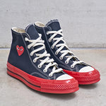 Converse x Comme des Garçons PLAY Chuck 70 High Red Sole K124 BLACK COMME DES GARCON PLAY 