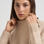 Maglione donna girocollo beige AMELIE 02ORGANIC KUJTEN 