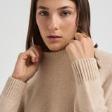 Maglione donna girocollo beige AMELIE 02ORGANIC KUJTEN 