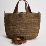 Borsa donna Mirozy in rafia marrone MIROZY DARKTEA IBELIV 