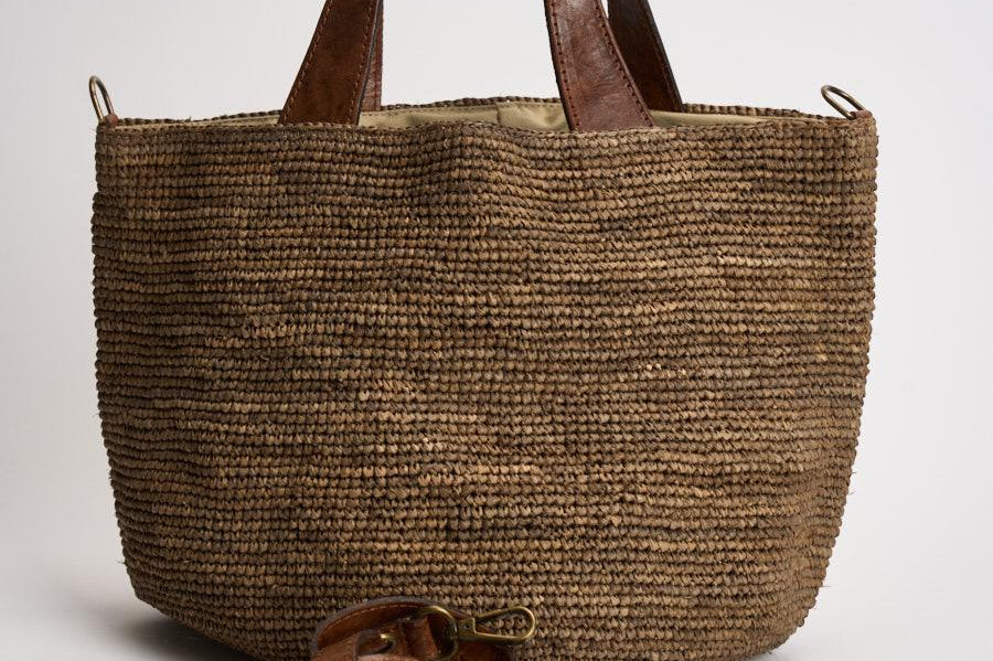 Borsa donna Mirozy in rafia marrone MIROZY DARKTEA IBELIV 