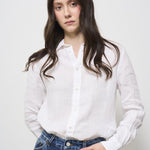 Camicia donna in lino bianco ottico 211970730 001 RALPH LAUREN 