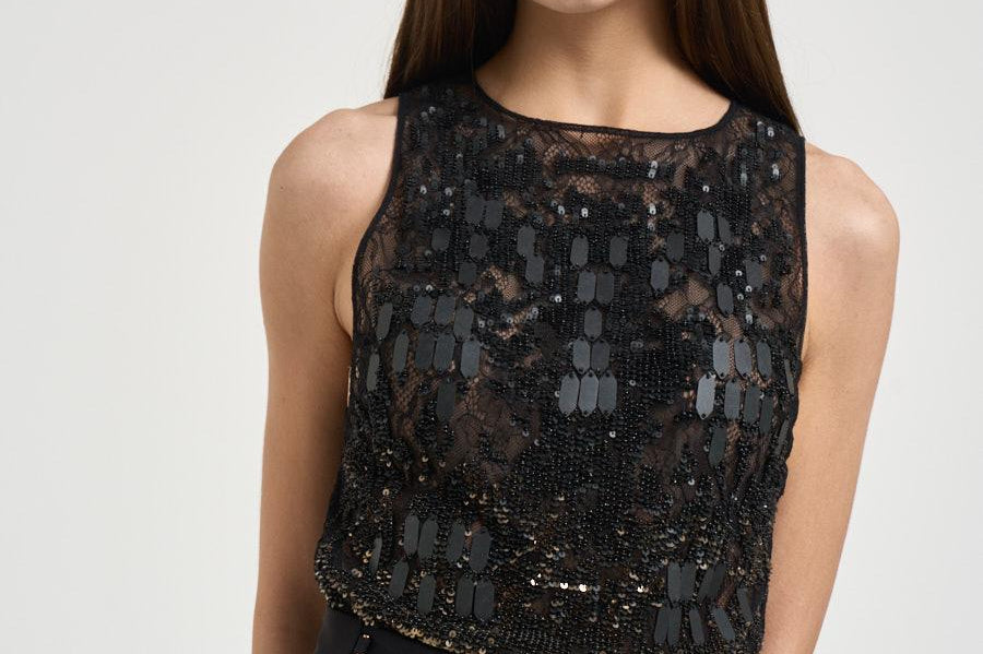Abito donna tuta nera con strass TU066 110 ELISABETTA FRANCHI 
