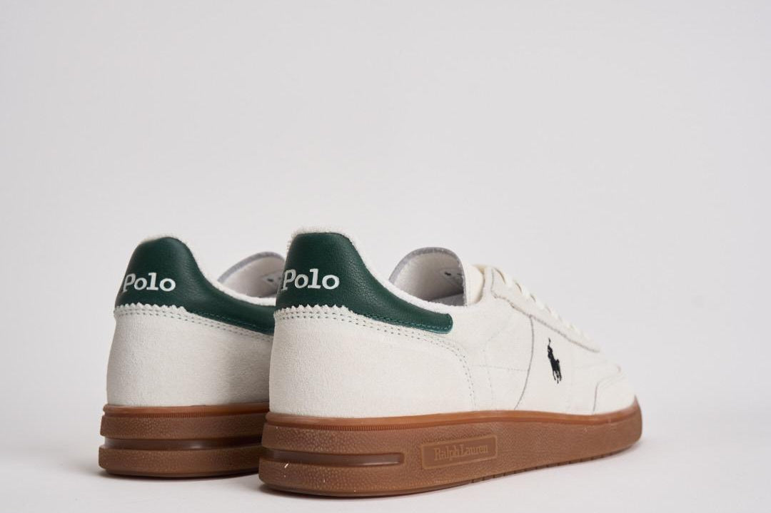 Sneakers uomo in camoscio bianca e verde 809P09753 002 RALPH LAUREN 