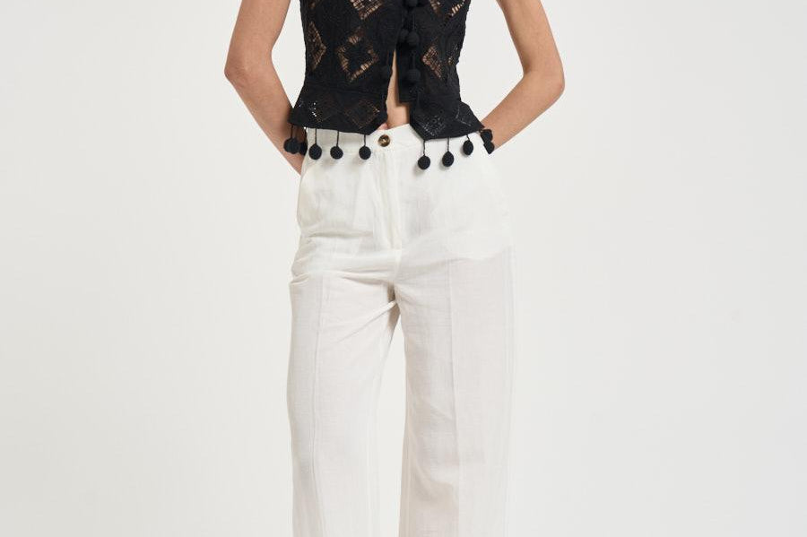 Top donna Nelssy in sangallo nero HT0859FA D2J01IBLACK ISABEL MARANT 