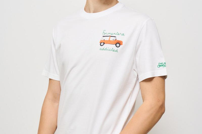 T-shirt uomo girocollo Formentera bianca FORMENTERAADD 01NEMB MC2 SAINT BARTH 