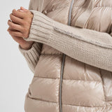 Bomber donna in nylon e maglia beige PI00138DR 1985 HERNO 