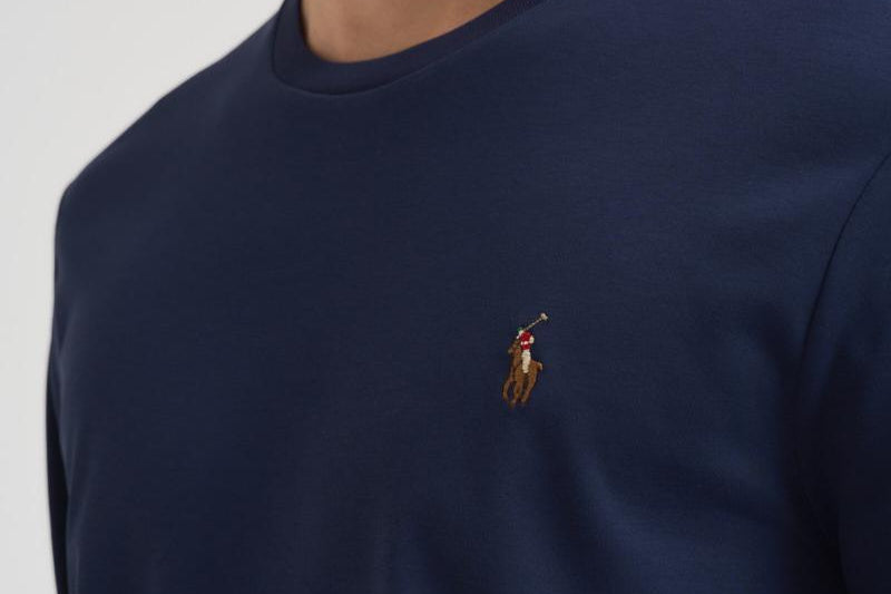 T-shirt uomo blu manica lunga 710760121 003 RALPH LAUREN 