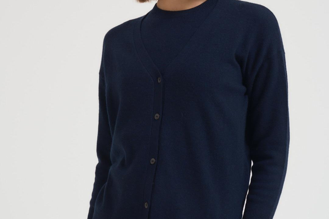 Cardigan donna blu notte GIUSEPPA NAVY ABSOLUT CASHMERE. 