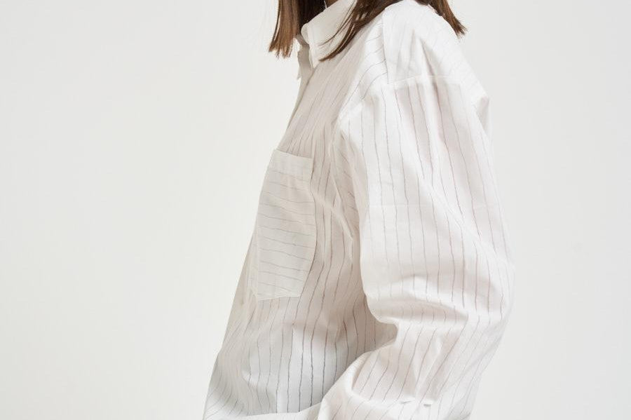 Camicia donna a  righe bianca BLUM PORCELAIN IRO 