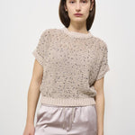 T-shirt donna in maglia rosa S99890F03 A9117A40 PESERICO 