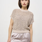 T-shirt donna in maglia rosa S99890F03 A9117A40 PESERICO 