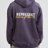 Felpa uomo con cappuccio viola MLM4270 PLUM REPRESENT 